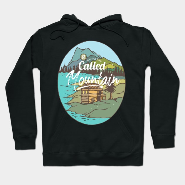 Outdoors Mountain Hiking Beautiful Colorful Cartoon Cabin Hoodie by MrWatanabe